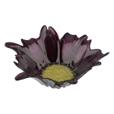 Imagem de Centro de mesa Mazzo vidro 205ml 17,5x5,5cm roxo e amarelo -L Hermitag
