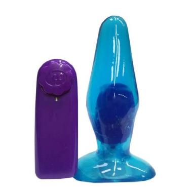 Imagem de Plug Anal Cônico com Vibração e Controle - 7 Cores  Magic - brand, Azu