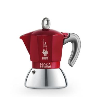 Imagem de Cafeteira Moka 2 Xícaras Alumínio e Aço Inox Vermelha Bialetti