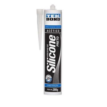 Imagem de Adesivo Selante Silicone Acético Preto Vedação Antifungo UV Tekbond 256G