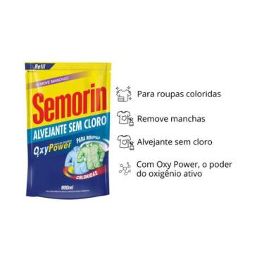 Imagem de Kit com 2 semorin alvejante sem cloro tradicional 900ml - other