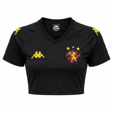 Imagem de Cropped Sport Recife Kappa 2026 Supporter Wavex Preto - Feminino Taman