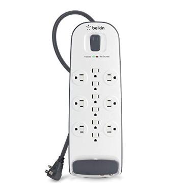 Imagem de Belkin 12-Outlet Advanced Power Strip Surge Protector with 8-Foot Power Cord and Telephone/Coaxial Protection, 4000 Joules (BV112230-08)
