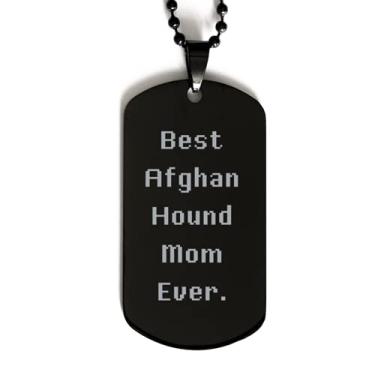 Imagem de SpreadPassion Best Afghan Hound Mom Ever Afghan Hound Dog Tag, Inspire Presentes de Cachorro Afegão, Colar com pingente gravado para amantes de animais de estimação