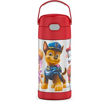 Imagem de THERMOS Garrafa de canudo infantil Funtainer de aço inoxidável isolada a vácuo de 355 ml, filme da Patrulha Canina