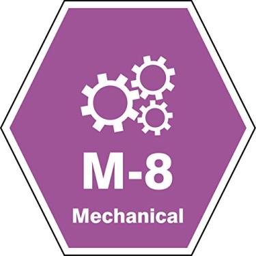 Imagem de Accuform TDK608XVM Adesivo Dura-Vinyl"M-8 Mechanical" Etiqueta de identificação em forma de fonte de energia, 6,35 cm L x 6,35 cm C, branco sobre roxo (pacote com 5)
