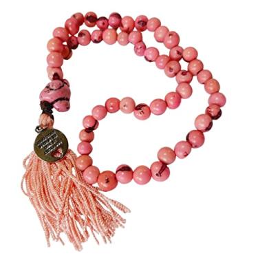 Imagem de Paz Interior Store Japamala 54 Contas Semente de Açaí Ho'Oponopono (Rosa Claro)