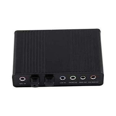 Imagem de Placa de som de áudio USB 5.1 com SPDIF, adaptador de placa de som USB externo para áudio PC laptop, suporte taxa de amostragem 48/44 KHz, preta