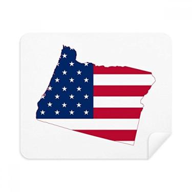 Imagem de Oregon USA Mapa Estrelas Listras Bandeira Pano de Limpeza Limpador de Tela 2 Peças Tecido de Camurça