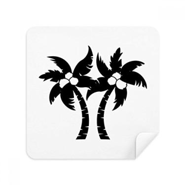 Imagem de Tecido de camurça com contorno de planta de coqueiro, preto, 2 unidades