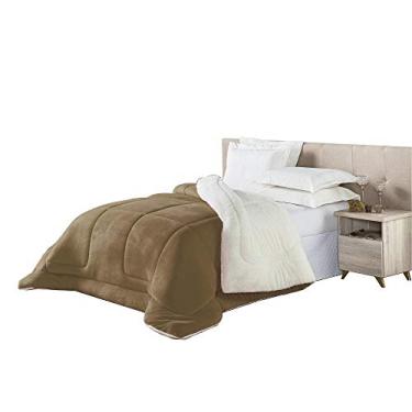 Imagem de Coberdrom Edredom Sherpa solteiro Pele de Carneiro Avelã