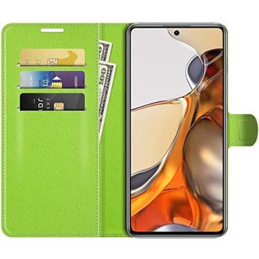 Imagem de Capa Capinha Carteira Para Xiaomi 11T e Mi 11 T Pro Case De Couro Premium Flip Wallet (Verde)