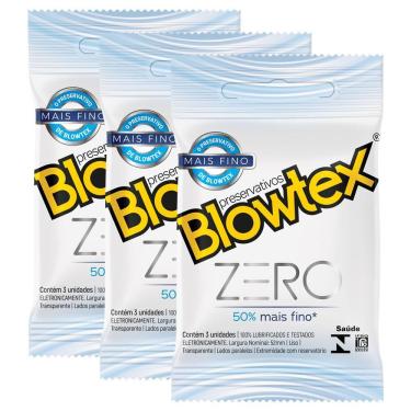 Imagem de Kit 3 Pacotes Preservativo Blowtex Zero C/ 3 Unidades Cada