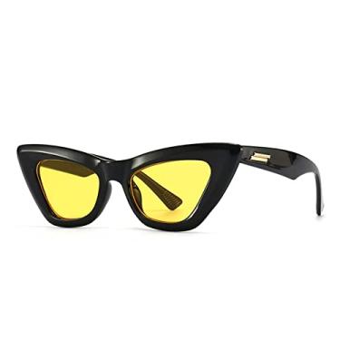 Imagem de Óculos de sol olho de gato feminino moda vintage tons óculos de sol de luxo uv400 óculos de sol óculos gafas de sol, preto amarelo, outros
