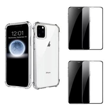 Imagem de Kit Capinha Antiqueda + 2X Película Vidro 3D Compatível iPhone 11 6.1"