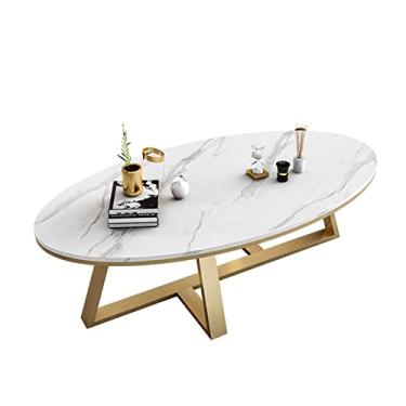 Imagem de Mesa de café Tabela final, tabela dobrável metal mesa pequena mesa de café mesa de sofá para sala de estar balcão e escritório Mesa final (Color : Gold)