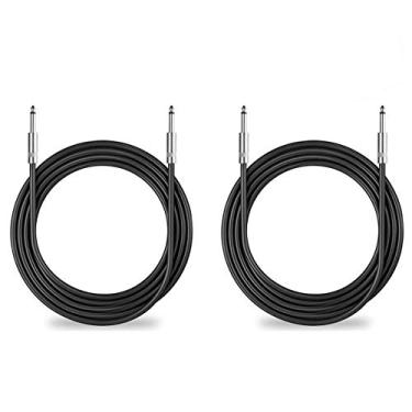 Imagem de Dekomusic Pacote com 2 cabos de alto-falante de 1/4" a 1/4", True 12AWG Patch Cords, 1/4" macho DJ/PA Cabo de alto-falante de áudio 12 calibre de fio., 50Ft
