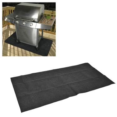 Imagem de TEUOPIOE Tapete de chão para churrasco, tapete de churrasco retardador de fogo ao ar livre, tapete de óleo de churrasco a gás para acampamento caminhadas, carvão, churrasqueira com grânulos, tapete de churrasqueira resistente (médio)