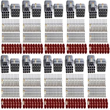 Imagem de Conector elétrico à prova d’água de 12 pinos com soquetes de terminal de invólucro de náilon macho fêmea para carro automotivo, adequado para cabo 18 Awg to14 Awg, Lsgoodcare