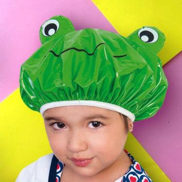 Imagem de Touca de Banho Infantil 3D Kids Unissex Impermeável Resistente Sapo