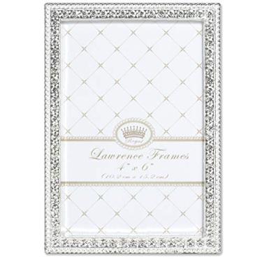 Imagem de Lawrence Frames Moldura de cristal prata Sarah 4x6, branca