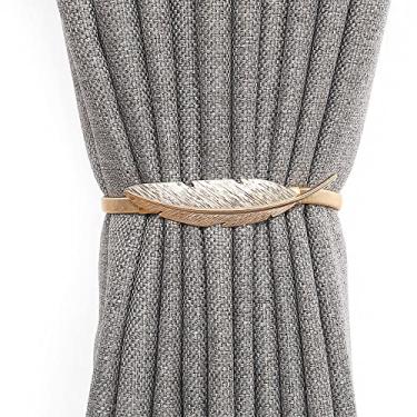 Imagem de Tira de cortina de mola de metal de vento nórdico alça de cortina de decoração de janela de folha suportes de cortina de amarração, T11,1 Pçs