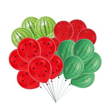 Imagem de LXZColden 40 peças balões de melancia balões de látex de frutas para chá de bebê melancia suprimentos de festa um em um melão decorações temáticas, verde, vermelho
