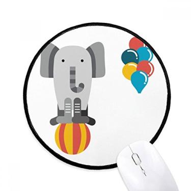Imagem de DIYthinker Incrível balão engraçado ilustração elefante tapete de mouse desktop escritório tapete redondo para computador