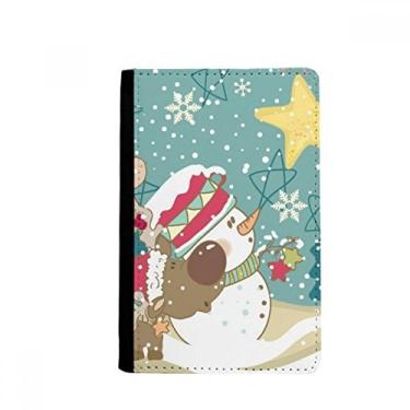 Imagem de Porta-passaporte de Natal, boneco de neve, floco de neve, festival de cachorro, notas, burse, carteira, Multicolorido.