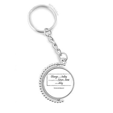 Imagem de Change Your Life Today Citação Giratória Chaveiro Anel Acessórios Disco Clipe Corrente, Multicor