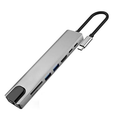 Imagem de TECKEEN Hub USB-C 8 em 1 multiportas para adaptador auxiliar 4K HDMI USB 3.0