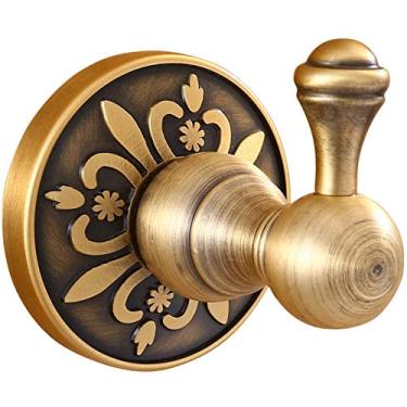 Imagem de KIZQYN Ganchos de casaco estilo europeu antigo gancho único cabide de casaco montado na parede base esculpida decorativa gancho de casaco montado na parede gancho de toalha de banheiro cabide de casaco montado na parede