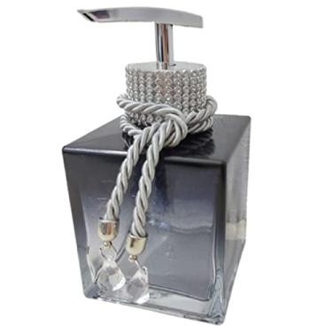 Imagem de Dispenser Porta Sabonete Líquido Frasco Saboneteira-Organizador Banheiro-Decoração Lavabo-Preto Degradê Luxo Com Strass-Luiggi Presentes®