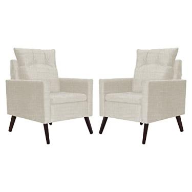 Imagem de Kit 02 Poltronas Decorativas Ligia Linho Cores - DS Estofados