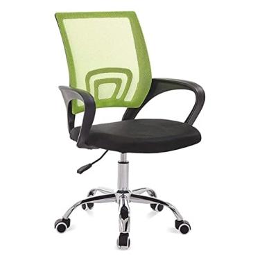 Imagem de Cadeira de escritório Ergonomia Cadeira de escritório Cadeira de computador Encosto Cadeira de mesa com elevação Cadeira de trabalho rotativa Banco de desenho Cadeira de jogo Cadeira (cor: verde)