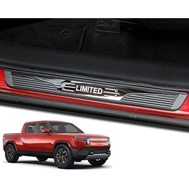 Imagem de GZBFTDH Apto para RIVIAN R1T Acessórios Protetor de Soleira de Porta Protetor de Scuff Painéis de Kick Threshold Auto Parts Protetor de Entrada de Porta 2022+