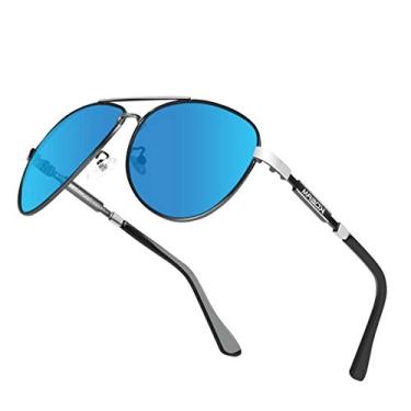 Imagem de Óculos de Sol Masculino KDEAM Estilo Clássico Aviador Piloto com Proteção Uv400 Polarizados (C1)