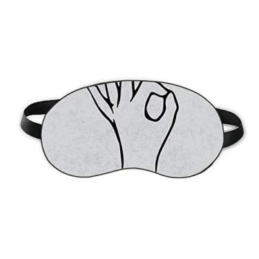 Imagem de Preto OK Estampa de gesto Personalizada Sono Eye Shield Capa Sombra Macia Noturno