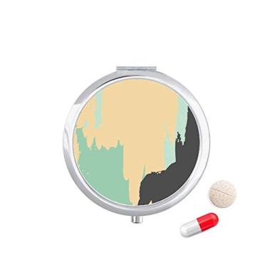 Imagem de Caixa de comprimidos com estampa de arte abstrata amarela para guardar remédios