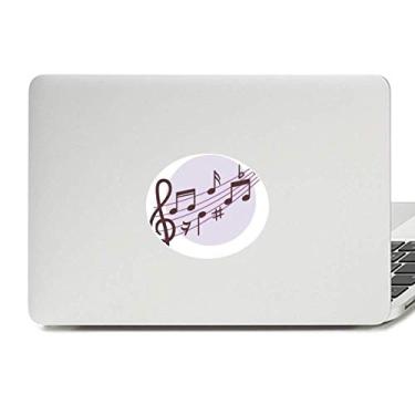 Imagem de Adesivo de notebook com emblema de vinil e notas musicais em formato redondo