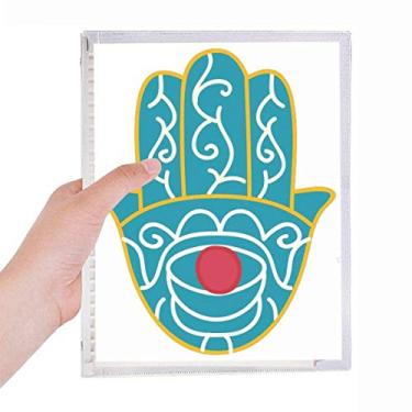 Imagem de Caderno com estampa de arte de olho vermelho à mão com estampa do Egito, diário de folhas soltas recarregável, papelaria