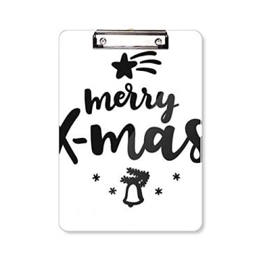 Imagem de Merry X-Mas placa de prancheta com citação de Natal A4