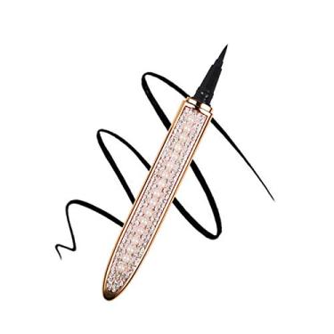 Imagem de Delineador autoadesivo 2 em 1 caneta delineador de olhos Diamond Bling líquido sem cola delineador não magnético de secagem rápida de longa duração para maquiagem dos olhos e usar cílios postiços