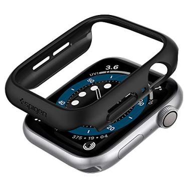 Imagem de Spigen Thin Fit projetada para capa de Apple Watch Série SE3/SE2/6/SE/5/4 44mm - Preto