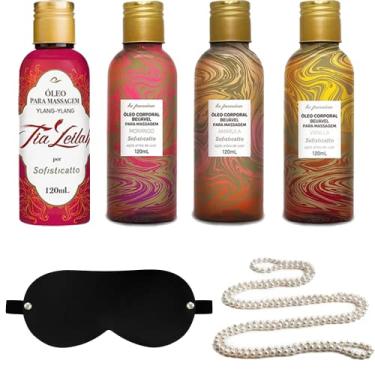 Imagem de Kit 4 Oleos De Massagem Corporal Beijavel e Colar e Venda