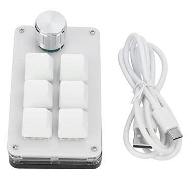 Imagem de Teclado Mecânico De Uma Mão Sluffs, Teclado Multifuncional De 6 Teclas Para Mini Jogos, Teclado Programável Com Botão Para Jogos De Computador Para PC(Preto e branco)