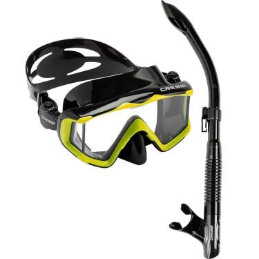 Imagem de Kit de Mergulho Máscara+Respirador Cressi Pano 3 + Tao Semi Dry-Unissex