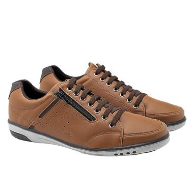 Imagem de EC SHOES Sapatenis Casual Conforto Estilo e Durabilidade Masculino Com Cadarço Marrom 37 - 44