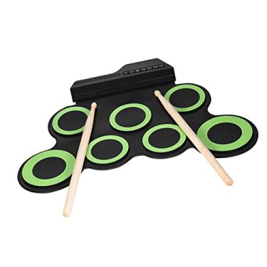 Imagem de SIMBAE Bateria Eletrônica Compact Size Portable Digital Roll Up Drum Kit 7 Silicon Drum Pads USB Alimentado com baquetas Pedais 3.5mm Cabo de áudio para principiantes de prática Kids