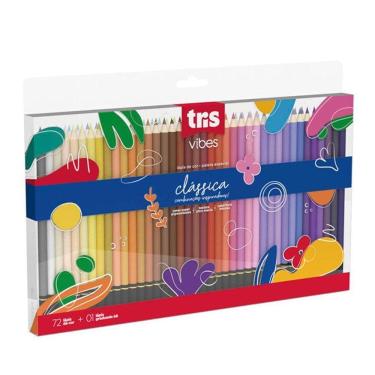 Imagem de Lápis De Cor Vibes Clássica 72 Cores + 1 Lápis 6B - Tris